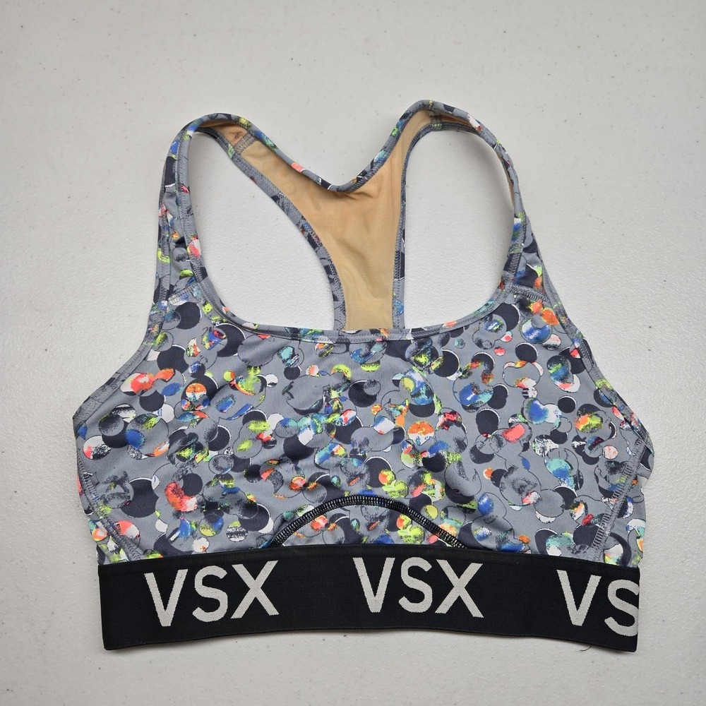 Victoria's Secret Women Sports Bra S Gray Multicolor Floral Victoria Sport